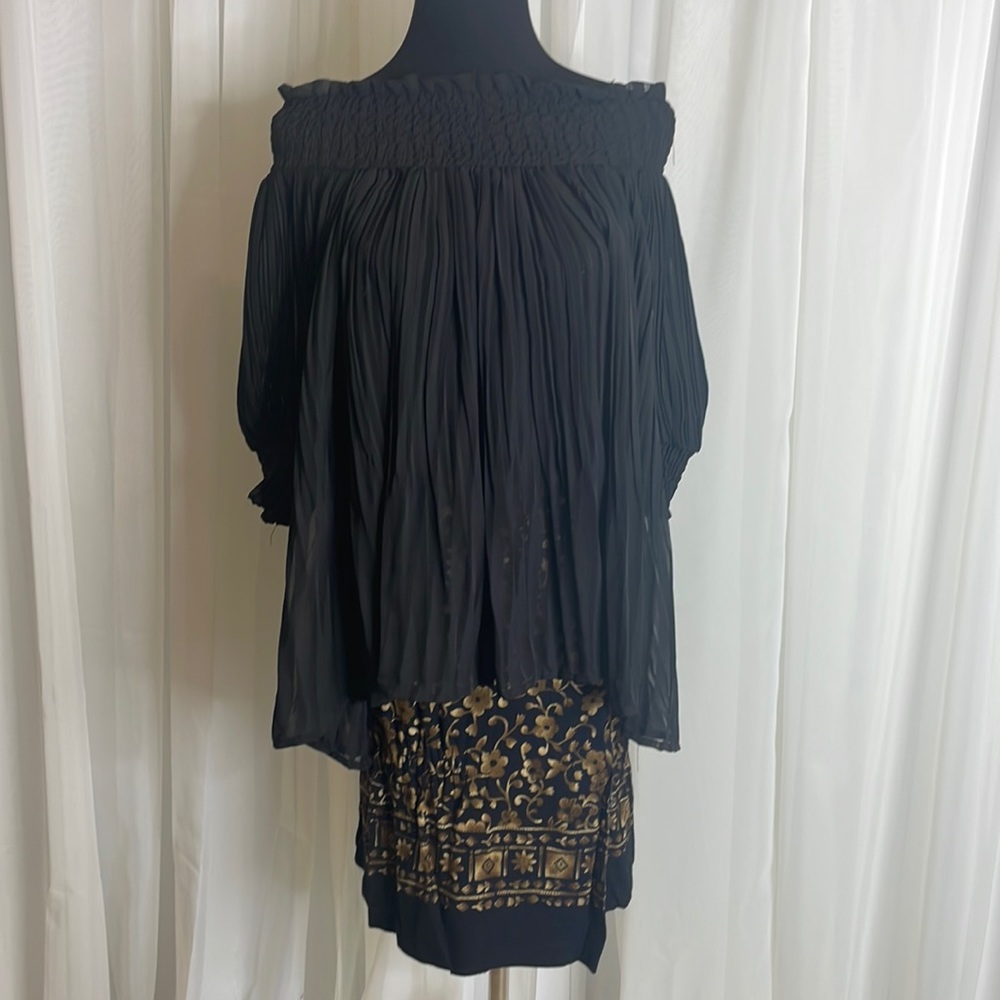 Black/Brown/Beige MELISSA LAWRENCE Floral  Wrap Mini Skirt, size 8